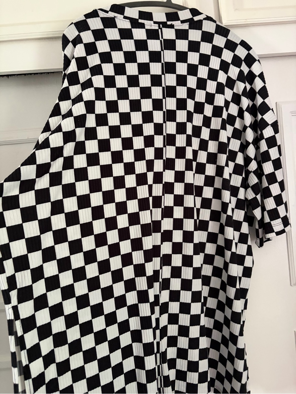 Dressed in LaLa, black and white checkered oversize play suit top; 2X - Picture 5 of 6